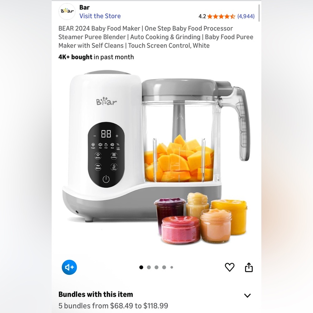 Baby Food Maker - White and Gray